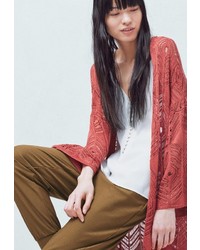 Женский темно-красный кардиган от Mango