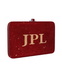 Темно-красный клатч с принтом от Judith Leiber Couture