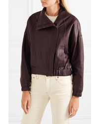 Женский темно-красный кожаный бомбер от Vince