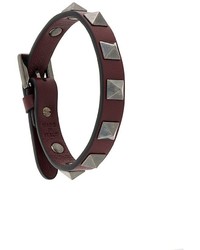 Мужской темно-красный кожаный браслет от Valentino Garavani