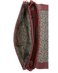 Темно-красный кожаный клатч c бахромой от Loeffler Randall