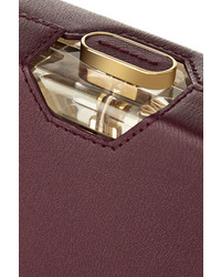 Темно-красный кожаный клатч от Charlotte Olympia