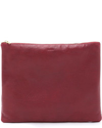 Темно-красный кожаный клатч от Baggu