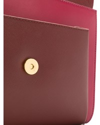 Темно-красный кожаный клатч от Marni