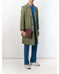 Мужской темно-красный кожаный мужской клатч от Valentino