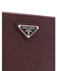Мужской темно-красный кожаный мужской клатч от Prada