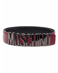 Мужской темно-красный кожаный ремень от Moschino