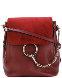 Женский темно-красный кожаный рюкзак от Chloé