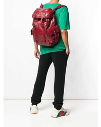 Мужской темно-красный кожаный рюкзак от Gucci