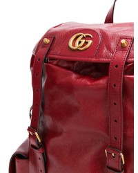 Мужской темно-красный кожаный рюкзак от Gucci