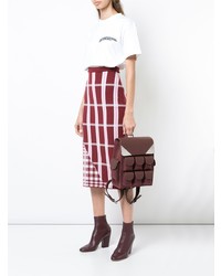 Женский темно-красный кожаный рюкзак от Valas