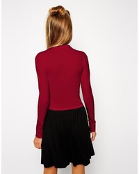 Темно-красный короткий свитер от Asos