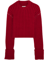Темно-красный короткий свитер от MM6 MAISON MARGIELA