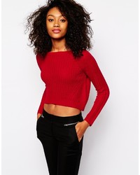 Темно-красный короткий свитер от Vero Moda