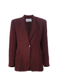 Женский темно-красный льняной пиджак от Gianfranco Ferre Vintage