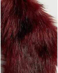 Женский темно-красный меховой шарф от Asos