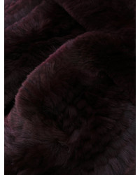 Женский темно-красный меховой шарф от Yves Salomon