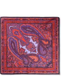 Темно-красный нагрудный платок с "огурцами" от Etro