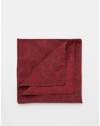 Темно-красный нагрудный платок с принтом от Asos