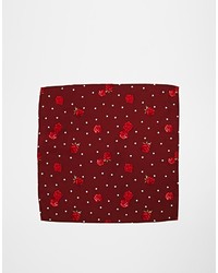 Темно-красный нагрудный платок с цветочным принтом от Asos