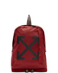Женский темно-красный нейлоновый рюкзак с принтом от Off-White