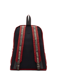 Женский темно-красный нейлоновый рюкзак с принтом от Off-White