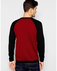 Мужской темно-красный новогодний свитер с круглым вырезом от Asos