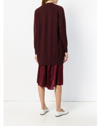 Женский темно-красный открытый кардиган от Vince