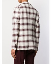 Мужской темно-красный пиджак в клетку от Tagliatore