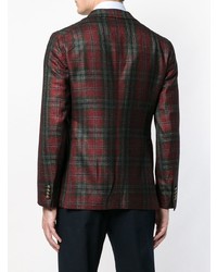 Мужской темно-красный пиджак в клетку от Tagliatore
