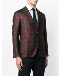 Мужской темно-красный пиджак в клетку от Tagliatore