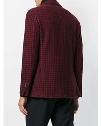 Мужской темно-красный пиджак в клетку от Lardini