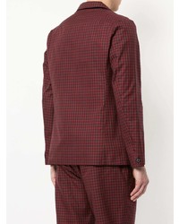 Мужской темно-красный пиджак в клетку от GUILD PRIME