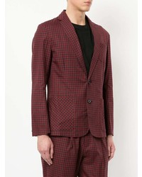 Мужской темно-красный пиджак в клетку от GUILD PRIME
