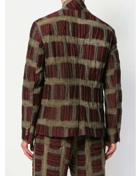 Мужской темно-красный пиджак в клетку от Uma Wang