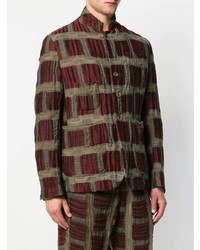 Мужской темно-красный пиджак в клетку от Uma Wang