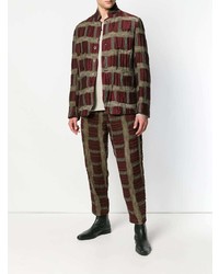 Мужской темно-красный пиджак в клетку от Uma Wang