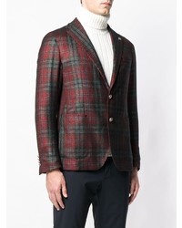 Мужской темно-красный пиджак в клетку от Tagliatore