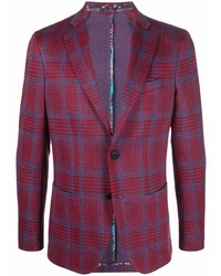 Мужской темно-красный пиджак в шотландскую клетку от Etro