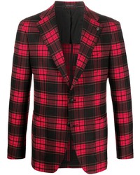 Мужской темно-красный пиджак в шотландскую клетку от Tagliatore