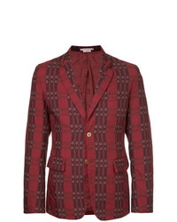 Мужской темно-красный пиджак с принтом от Comme Des Garçons Vintage