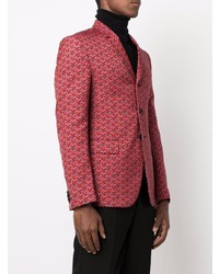 Мужской темно-красный пиджак с принтом от Versace