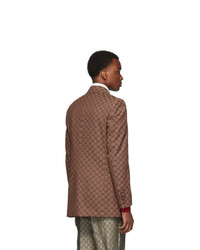 Мужской темно-красный пиджак с принтом от Gucci