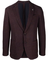 Мужской темно-красный пиджак с узором "в ёлочку" от Lardini