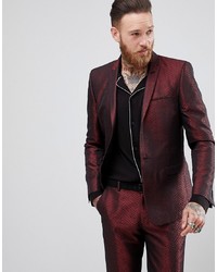 Мужской темно-красный пиджак от ASOS DESIGN