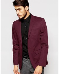 Мужской темно-красный пиджак от Asos