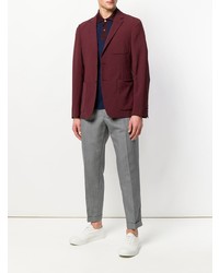 Мужской темно-красный пиджак от Prada