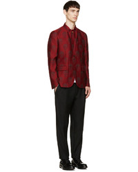 Мужской темно-красный пиджак от Alexander McQueen