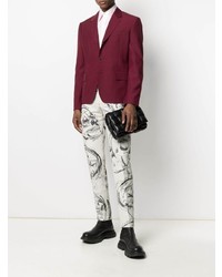 Мужской темно-красный пиджак от Alexander McQueen