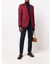 Мужской темно-красный пиджак от Caruso